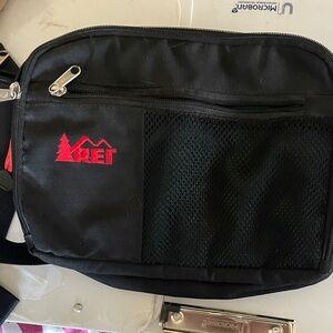 REI Black and Red Messenger Bag